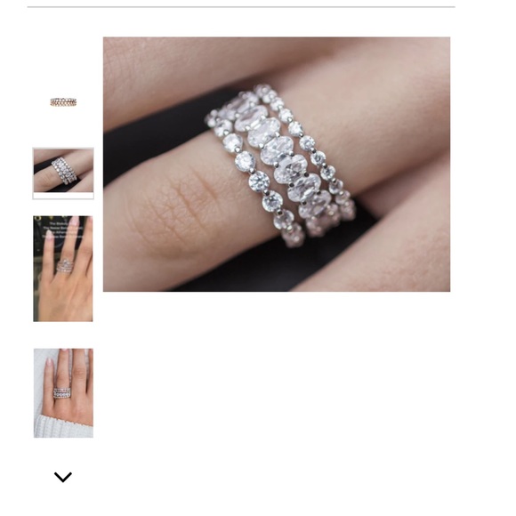 4 Everly Simulated diamond wedding bands - Picture 6 of 8